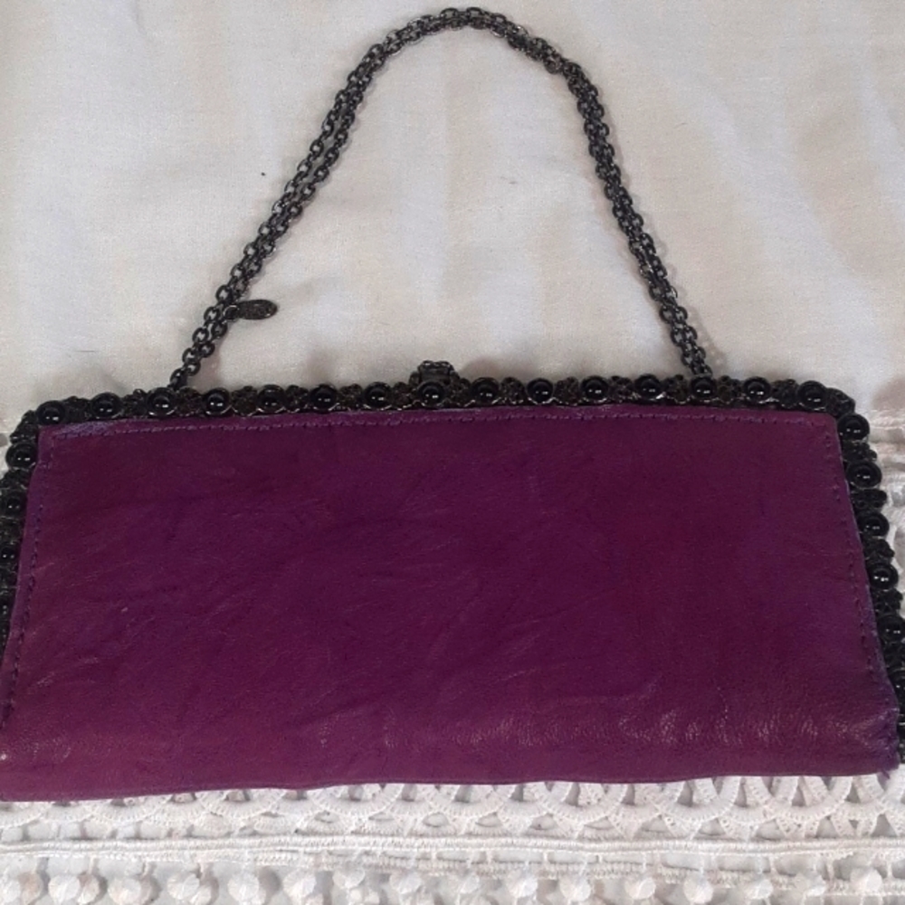 Clara Kasavina Handmade Purple Clutch Purse.